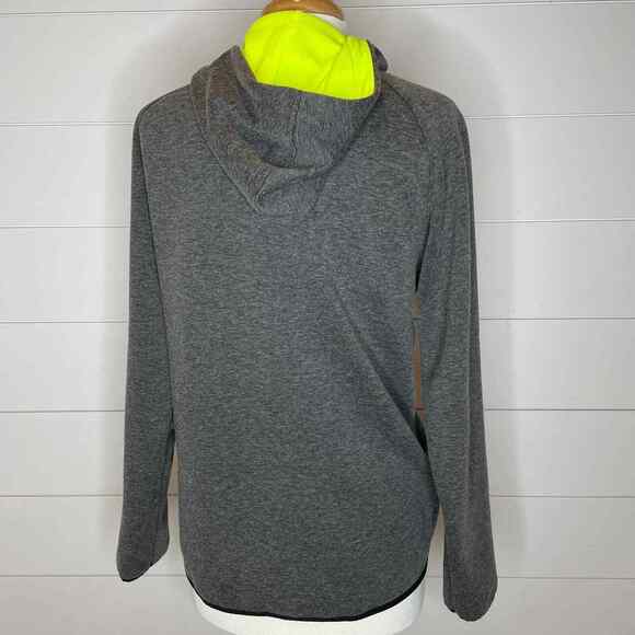 Russell Jacket Mens Small Athletic Grey Neon Hood Zip Up Long Sleeve Pockets - Picture 7 of 8